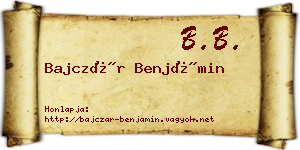 Bajczár Benjámin névjegykártya